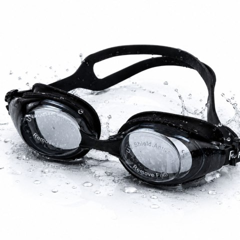 LEAN Okulary Do Pływania Regulowane Powłoka Anti Fog Ochrona UF Czarne Etui