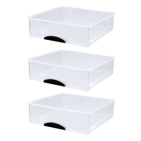 LEAN Organizer Wielofunkcyjny 3 Szuflady Plastikowy Pojemnik Biały