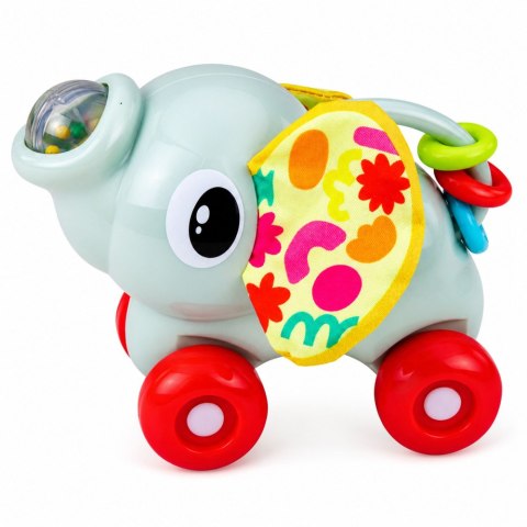 LEAN TOYS Interaktywna Zabawka Sensoryczna Autko Słonik Dla Malucha Szary