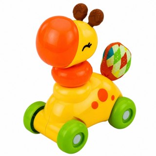 LEAN TOYS Interaktywna Zabawka Sensoryczna Autko Żyrafa Dla Malucha Żółta