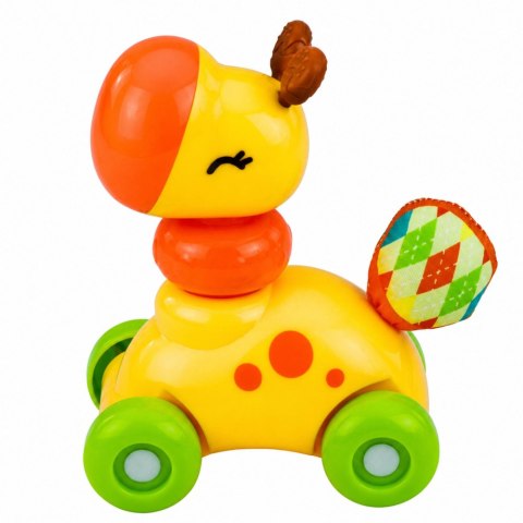 LEAN TOYS Interaktywna Zabawka Sensoryczna Autko Żyrafa Dla Malucha Żółta