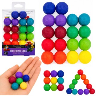 LEAN TOYS Kulki Antystresowe Magnetyczne Gra Logiczna Zręcznościowa Kolorowe