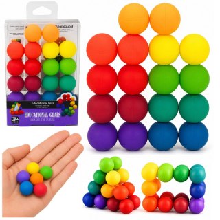 LEAN TOYS Kulki Magnetyczne Antystresowe Gra Logiczna Zręcznościowa Kolorowe