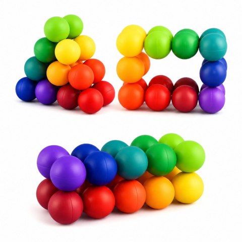 LEAN TOYS Kulki Magnetyczne Antystresowe Gra Logiczna Zręcznościowa Kolorowe