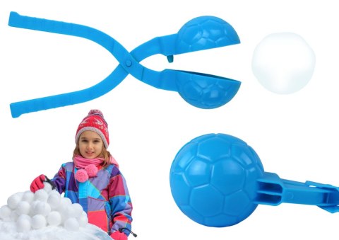 LEAN TOYS Śnieżkomat Maszynka do Kulek Śnieżnych Wzór Piłki Niebieska 20cm x 5cm x5cm