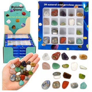 LEAN TOYS Zestaw Minerały Półszlachetne Kamienie Kolekcjonerskie Edukacyjne 20 szt.
