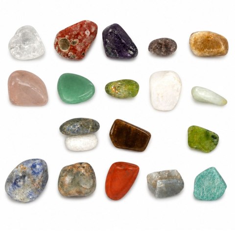 LEAN TOYS Zestaw Minerały Półszlachetne Kamienie Kolekcjonerskie Edukacyjne 20 szt.