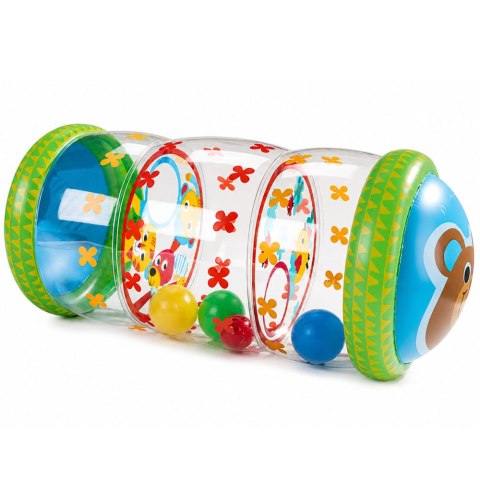 LEAN Toys Dmuchany Walec Wałek Z Piłkami Do Raczkowania Dla Malucha Miś 51 x22 cm