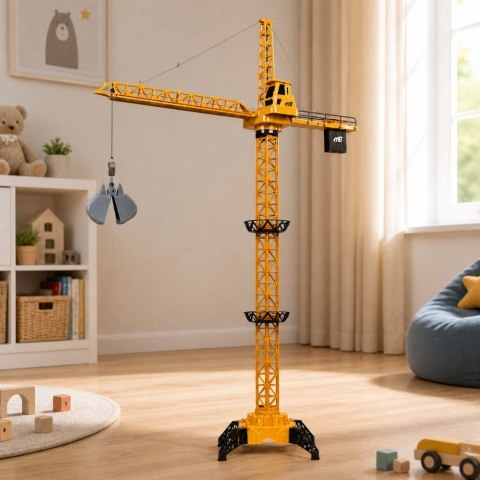 LEAN Toys Dźwig Żuraw Budowlany Zdalnie Sterowany RC Przewodowy Obrót 360° 71 cm