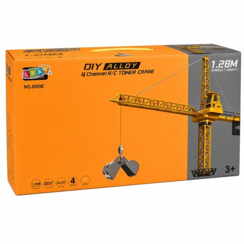 LEAN Toys Dźwig Żuraw Budowlany Zdalnie Sterowany RC Przewodowy Obrót 360° 71 cm
