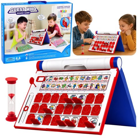 LEAN Toys Gra Pamięciowa Zgadnij Kto Na Czas Przenośna Plansza Klepsydra