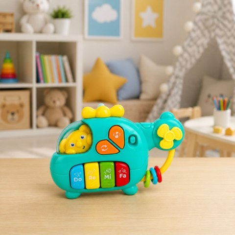 LEAN Toys Helikopter Muzyczny Pianinko Edukacyjne Dla Malucha Melodie Dźwięki