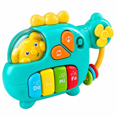LEAN Toys Helikopter Muzyczny Pianinko Edukacyjne Dla Malucha Melodie Dźwięki