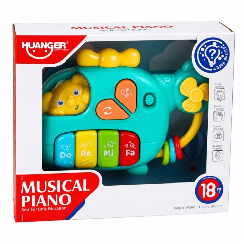 LEAN Toys Helikopter Muzyczny Pianinko Edukacyjne Dla Malucha Melodie Dźwięki