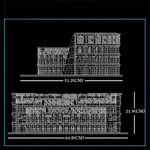 LEAN Toys Klocki Konstrukcyjne Architektoniczne Koloseum Rzymskie 6466 el.