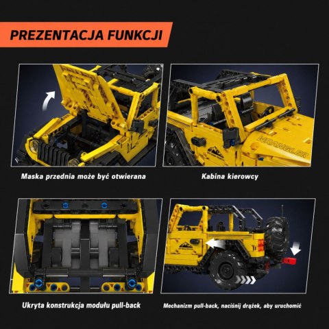 LEAN Toys Klocki Konstrukcyjne Auto Samochód Terenowy Wrangler Żółty 746 el.