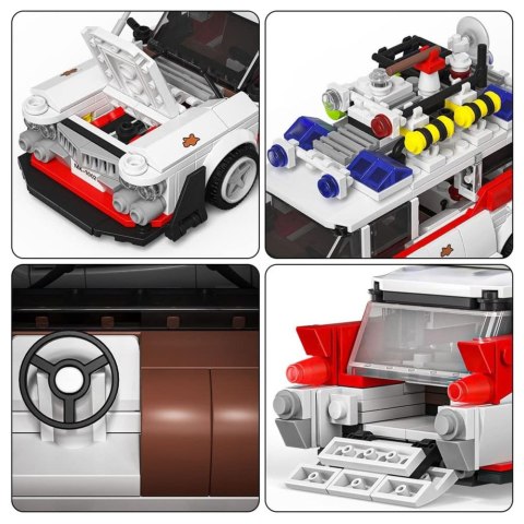 LEAN Toys Klocki Konstrukcyjne Auto Samochód Widmo Ghost Bus Biały 631 el.