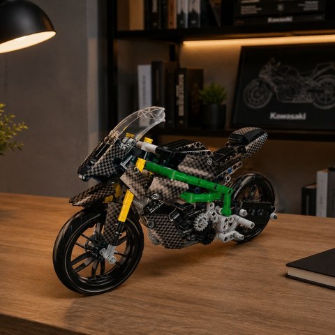 LEAN Toys Klocki Konstrukcyjne Motocykl Wyścigowy Sportowy Czarny 656 el.