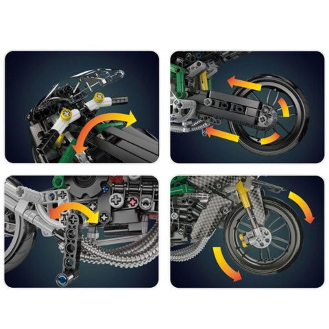 LEAN Toys Klocki Konstrukcyjne Motocykl Wyścigowy Sportowy Czarny 656 el.