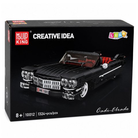LEAN Toys Klocki Konstrukcyjne Samochód Klasyczny Cabrio Cadi-Elrado Czarny 1324 el.