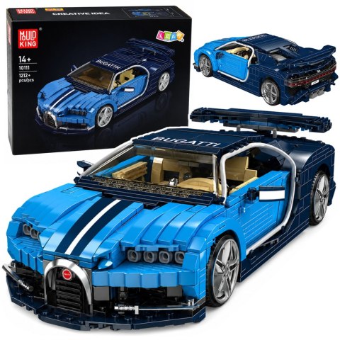 LEAN Toys Klocki Konstrukcyjne Samochód Sportowy Bugatth Niebieski 1212 el.