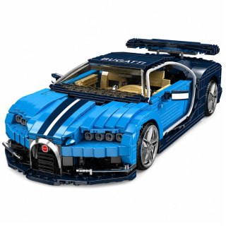 LEAN Toys Klocki Konstrukcyjne Samochód Sportowy Bugatth Niebieski 1212 el.