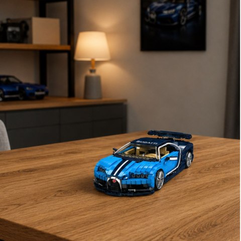LEAN Toys Klocki Konstrukcyjne Samochód Sportowy Bugatth Niebieski 1212 el.