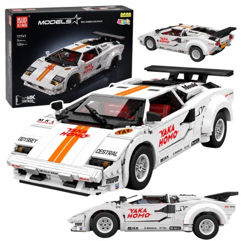 LEAN Toys Klocki Konstrukcyjne Samochód Sportowy Zdalnie Sterowany RC Biały 1384 el.