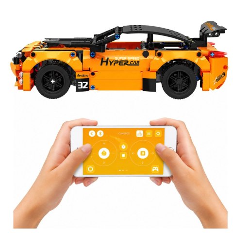 LEAN Toys Klocki Konstrukcyjne Samochód Zdalnie Sterowany RC Pomarańczowy 545 el.