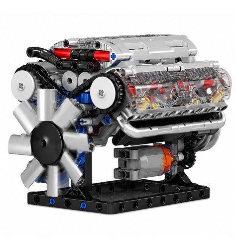 LEAN Toys Klocki Konstrukcyjne Silnik V8 Model Mechaniczny Ruchome Tłoki 552 el.