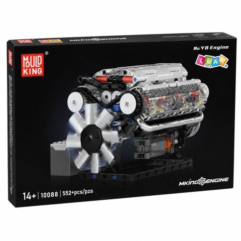 LEAN Toys Klocki Konstrukcyjne Silnik V8 Model Mechaniczny Ruchome Tłoki 552 el.