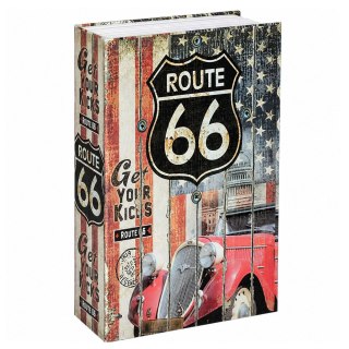 LEAN Toys Książka Sejf Na Klucz Mała Kasetka Skrytka Na Pieniądze Route 66 Duża