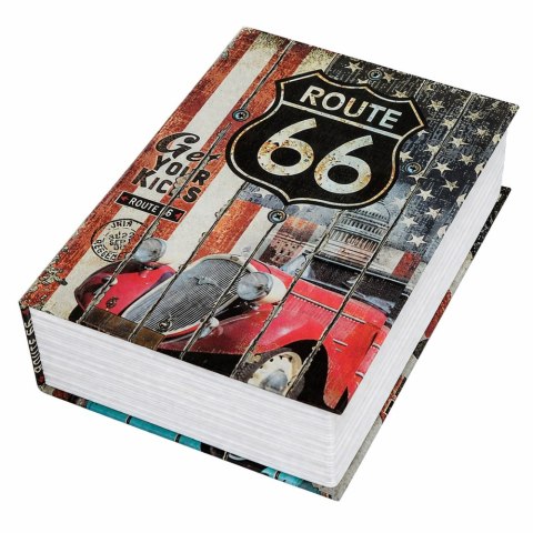 LEAN Toys Książka Sejf Na Klucz Mała Kasetka Skrytka Na Pieniądze Route 66 Duża