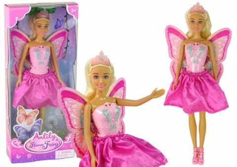 LEAN Toys Lalka Dla Dzieci Anlily Wróżka Różowa Skrzydła