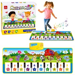 LEAN Toys Mata Muzyczna Edukacyjna Pianinko Zwierzątka Dźwięki Instrumentów 100x36 cm