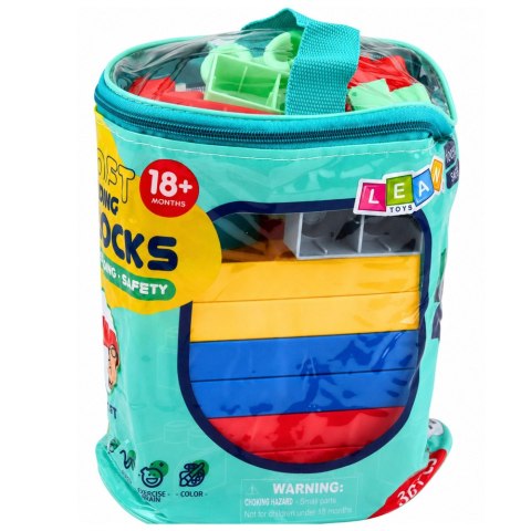 LEAN Toys Miękkie Klocki Konstrukcyjne Sensoryczne W Worku Dla Dzieci Kolorowe 30 el.