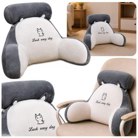 LEAN Toys Oparcie Fotel Podparcie Pod Plecy Na Fotel Łóżko Biało Szary 60 x40 cm