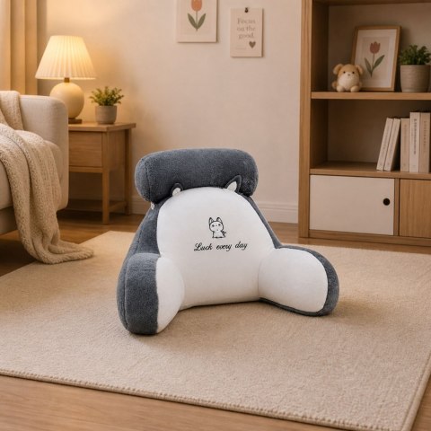 LEAN Toys Oparcie Fotel Podparcie Pod Plecy Na Fotel Łóżko Biało Szary 60 x40 cm