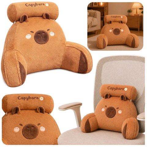 LEAN Toys Oparcie Fotel Podparcie Pod Plecy Na Fotel Łóżko Kapibara Brązowy 60 x40 cm