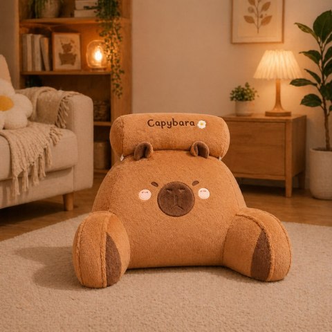 LEAN Toys Oparcie Fotel Podparcie Pod Plecy Na Fotel Łóżko Kapibara Brązowy 60 x40 cm