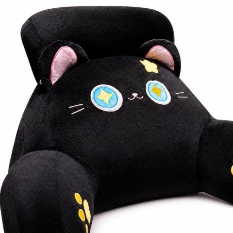 LEAN Toys Oparcie Fotel Podparcie Pod Plecy Na Fotel Łóżko Kot Czarny 60 x40 cm