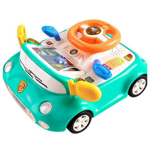 LEAN Toys Panel Interaktywny Symulator Jazdy Autko Światła Dźwięki Niebieski