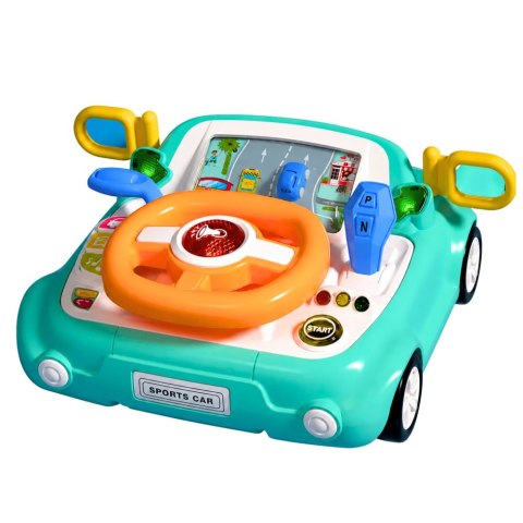 LEAN Toys Panel Interaktywny Symulator Jazdy Autko Światła Dźwięki Niebieski