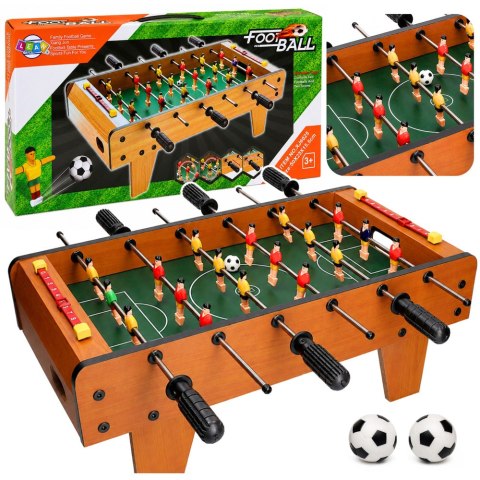 LEAN Toys Piłkarzyki Stołowe Gra Zręcznościowa Mini Stół Do Gry Drewniany 50cm