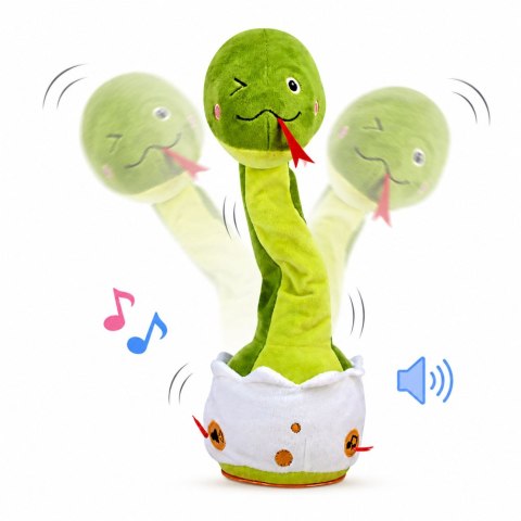 LEAN Toys Pluszowy Tańczący Wąż Maskotka Interaktywna Muzyczna Dźwięki Zielony