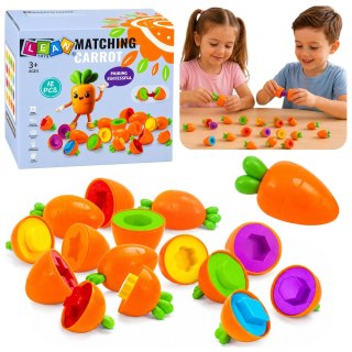 LEAN Toys Sorter Edukacyjny Marchewki Dopasowywanie Kształtów Kolorów 12 szt.