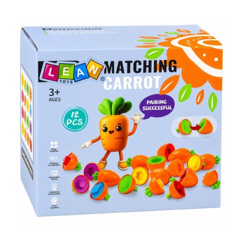 LEAN Toys Sorter Edukacyjny Marchewki Dopasowywanie Kształtów Kolorów 12 szt.