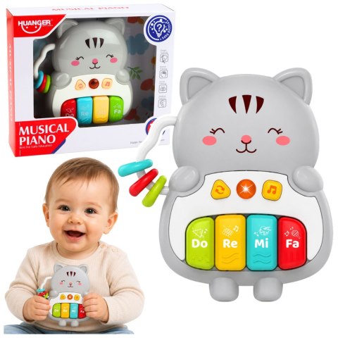 LEAN Toys Zabawka Muzyczna Kotek Pianinko Edukacyjne Dla Malucha Melodie Dźwięki