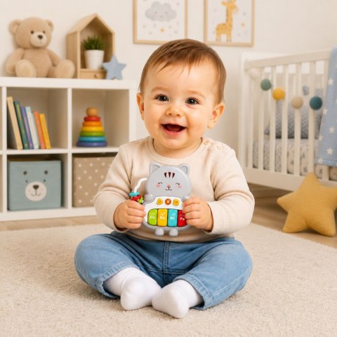 LEAN Toys Zabawka Muzyczna Kotek Pianinko Edukacyjne Dla Malucha Melodie Dźwięki