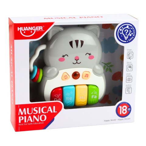 LEAN Toys Zabawka Muzyczna Kotek Pianinko Edukacyjne Dla Malucha Melodie Dźwięki